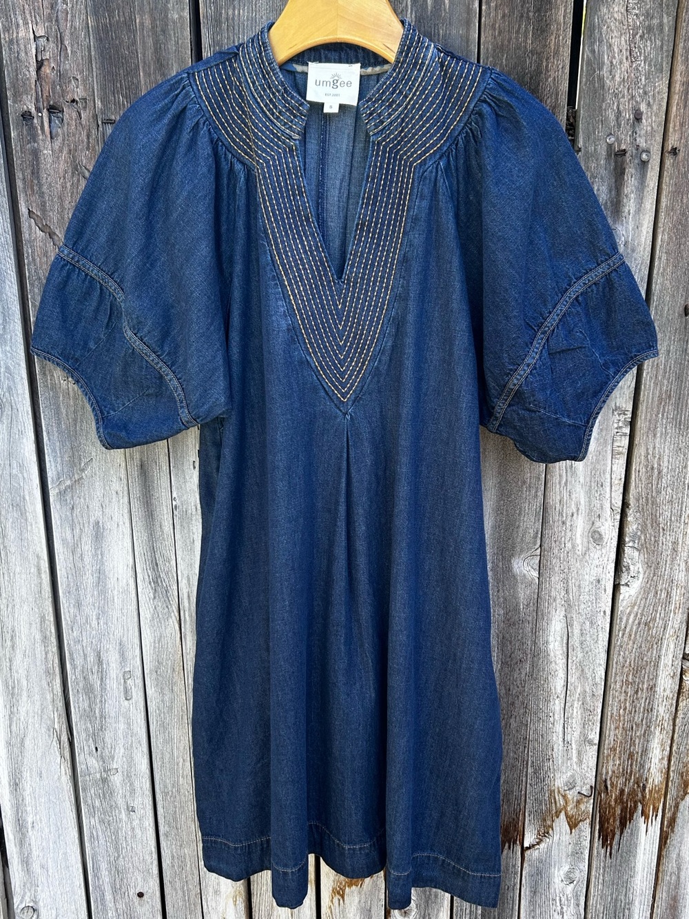 Umgee Denim Mini Dress Blue S